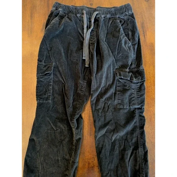 Sanctuary Mia Trooper Black Corduroy Cargo Jogger Pants Size Medium Grunge Boho - Picture 2 of 11